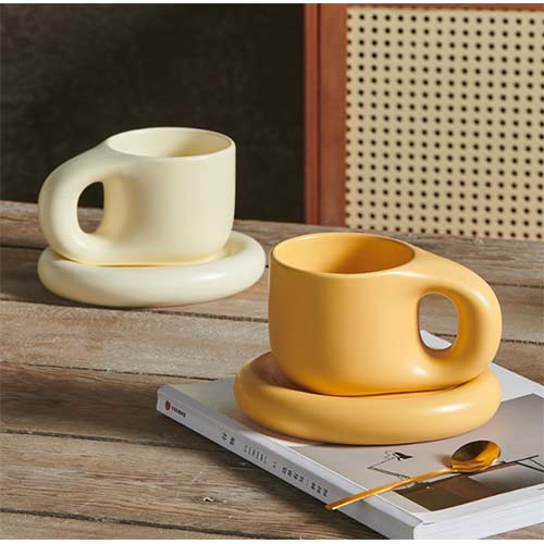 wholesale 400ml 14oz ceramic cup with saucer