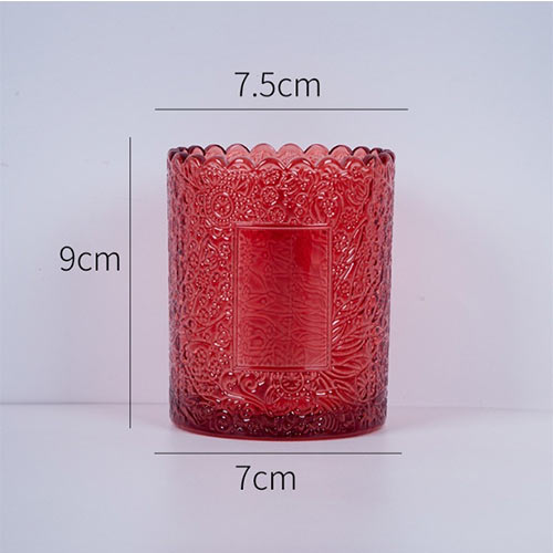 250ml red candle glass cup wholesale