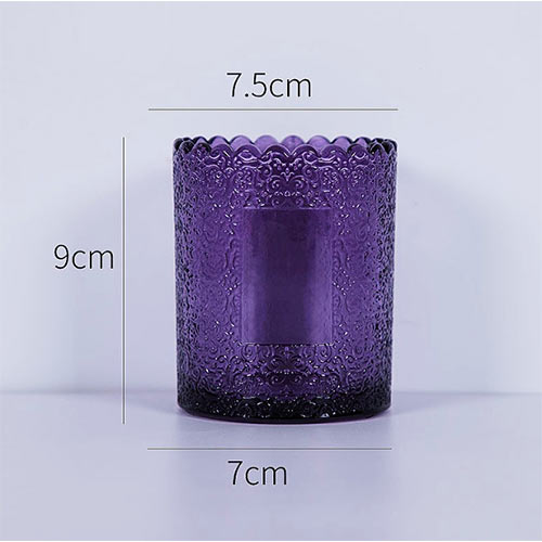 250ml purple candle glass cup