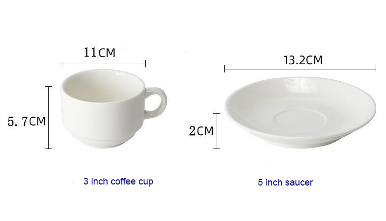 white capuchino mug with saucers