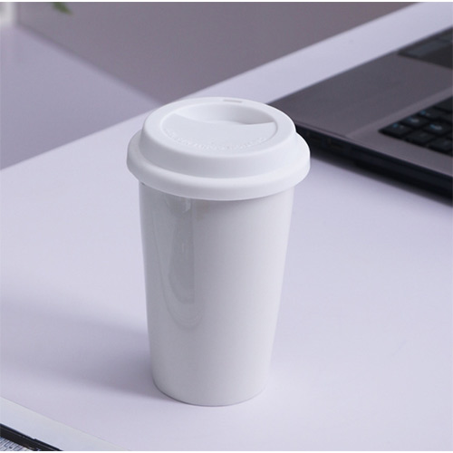 wholesale supplier ceramic travel mugs with silicone lid