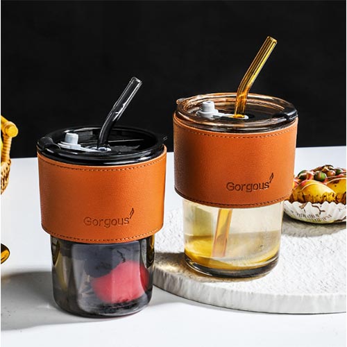 450ml bamboo shape glass coffee cup wholesale factory