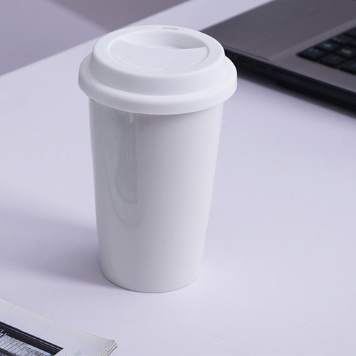 10oz ceramic travel mugs with silicone lid