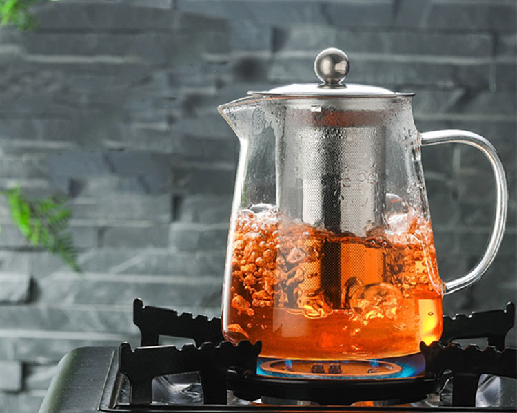 clear glass teapot jug with infuser wholesale