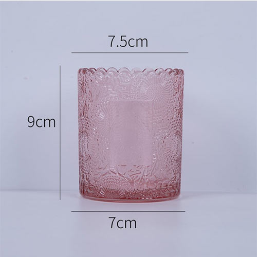 250ml pink candle glass cup wholesale
