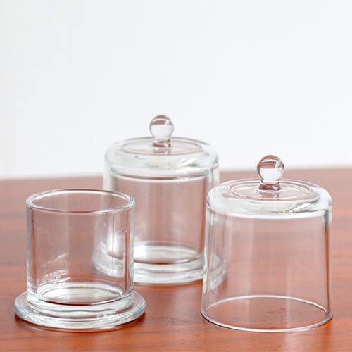 wholesale glass candle jar with lid