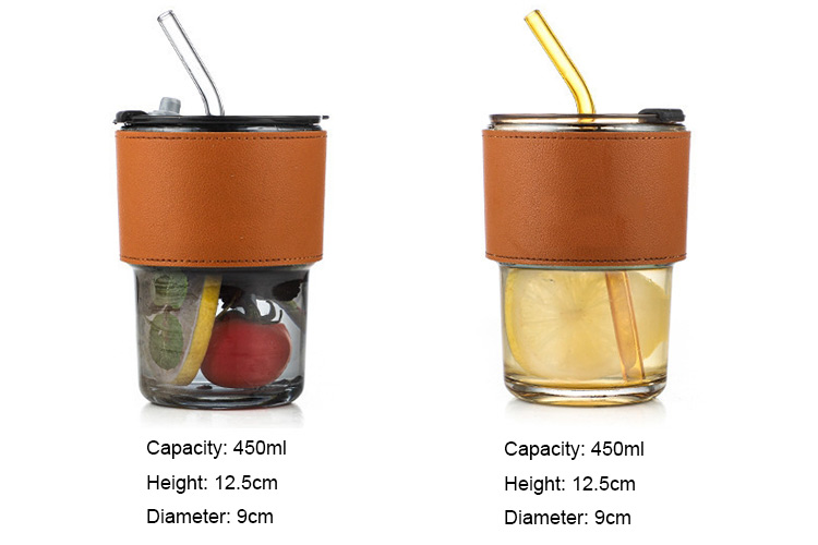wholesale 450ml bamboo shape coffee glass cup