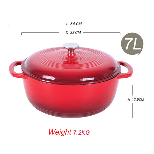 7qt enamel cast iron pot casserole