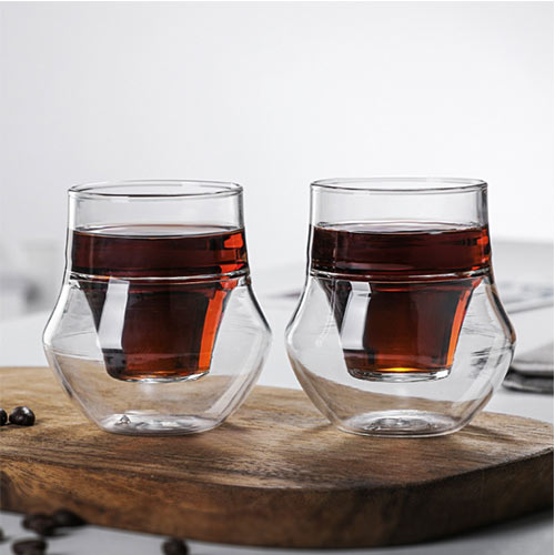 wholesale double-wall glass coffee mugs 100ml