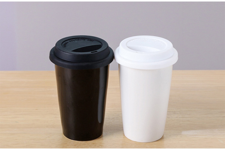 wholesale ceramic mug with silicone lid