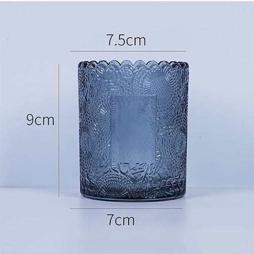 250ml blue candle glass cup wholesale