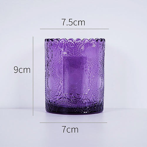 250ml purple candle glass cup wholesale