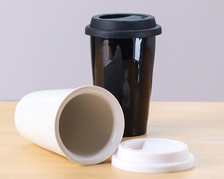 ceramic travel mugs with silicone lid factory