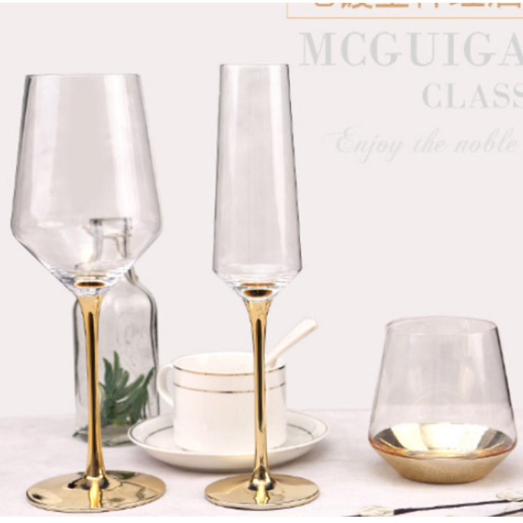 wholesale electroplating gold processing wine glasses