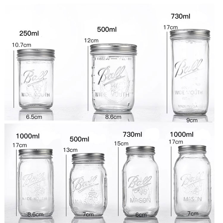 glass mason jars 8oz 16oz wholesale