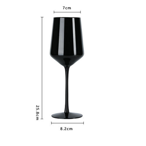 wholesale wine glass black color 18oz