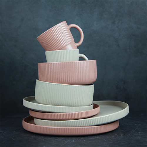 wholesale embossed stoneware dinner set