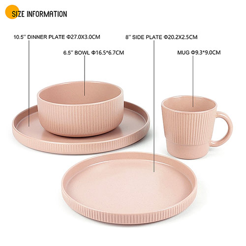 16pcs wholesale embossed stoneware dinner set