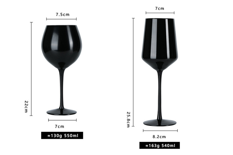 wholesale black red wine glass champagne glass 10oz 20oz