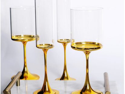 custom electroplating wine glass set
