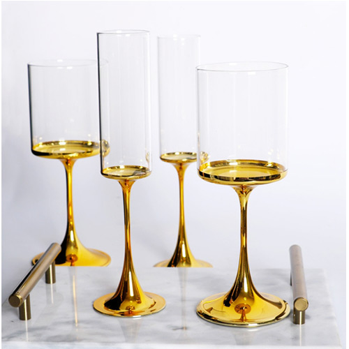 custom electroplating wine glass set