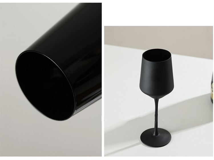 black glass wine goblet for sale