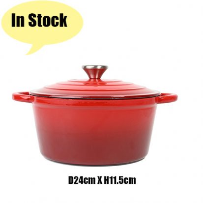 red cast iron casserole dish