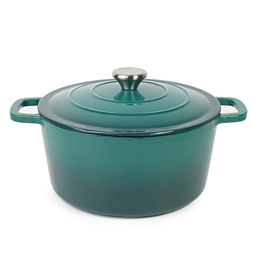 dark green 25cm enamel cast iron casserole dish
