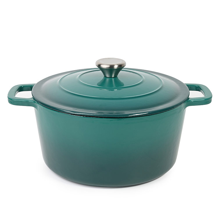 5liter dark green cast iron casserole