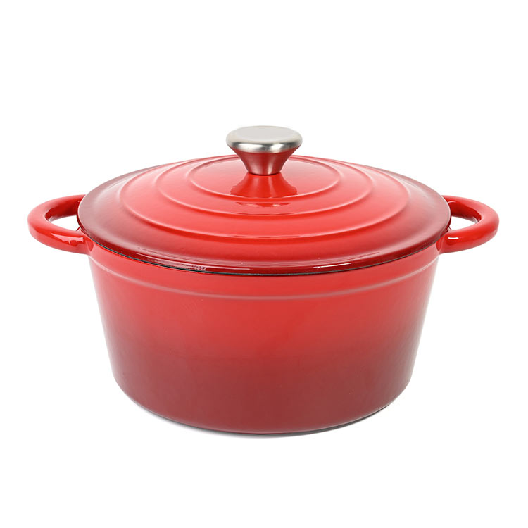 red 24cm cast iron casserole pot for sale