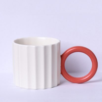 custom ceramic mugs with round handle 300ml