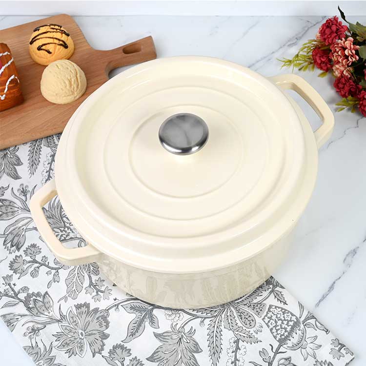 26cm white color enemal casserole dish
