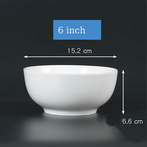 6inch white ceramic noodle bowl