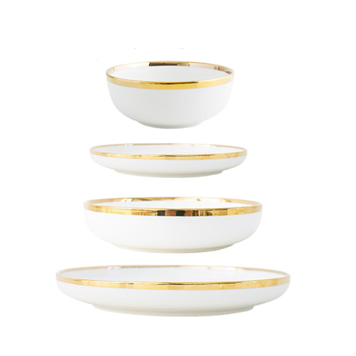 ceramic dinner plates bowls with gold rim