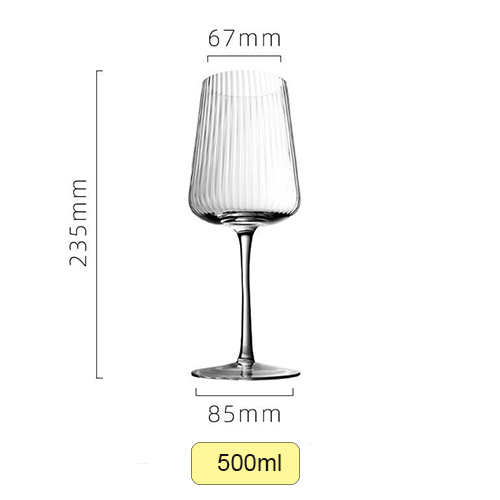 500ml clear vertical grain red wine glass