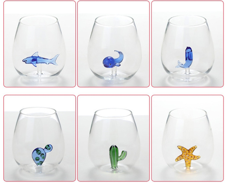 custom animal 3d glass cups