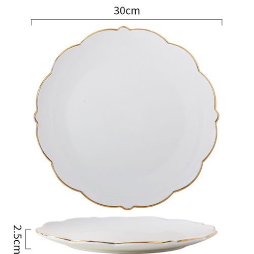 12inch 10 inch lace gold rimmed porcelain plates