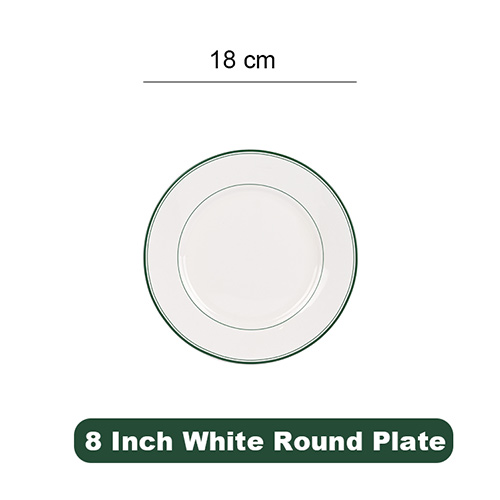 8inch white porcelain round plate