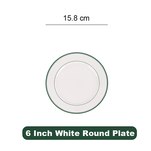 6inch white porcelain round plate