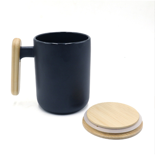 ceramic mugs with bamboo lid and handle
