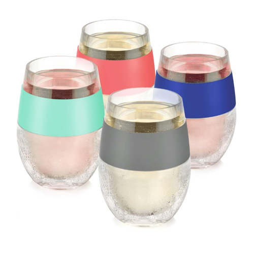 double-wall glass cups with freeze gel inside