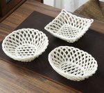 ceramic fruit bowls woven design