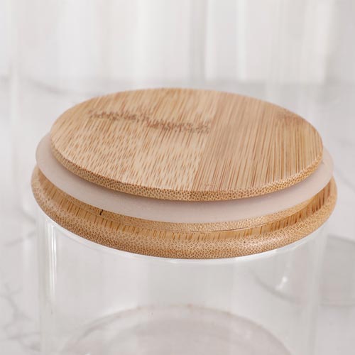 glass storage jars bamboo lid