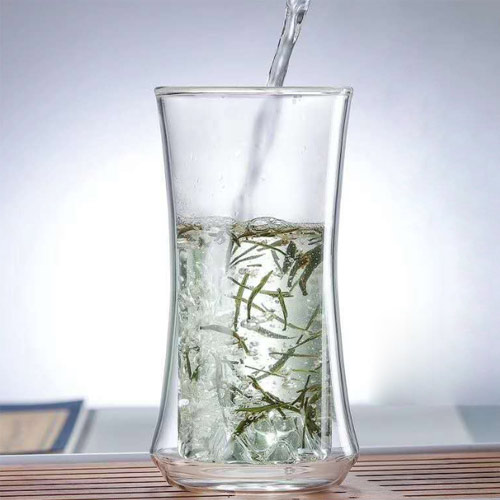 330ml round bubble design double wall glass cups