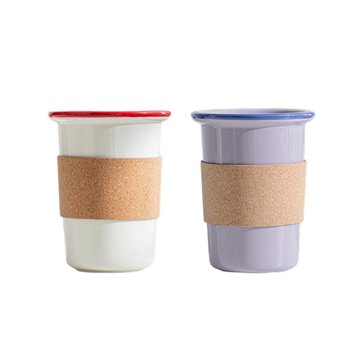 customizable ceramic coffee cups with PU sleeve