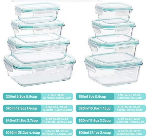bulk buy glass container set of 8