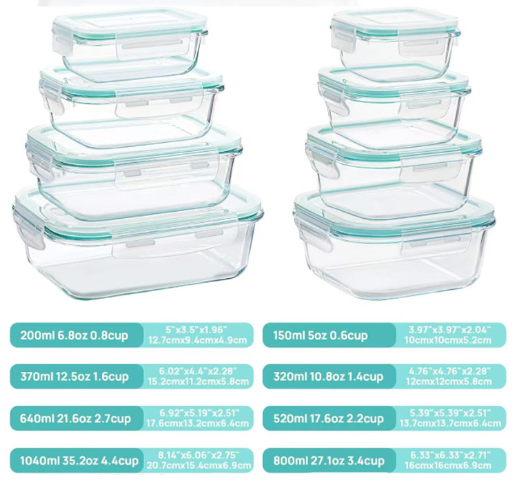 glass containers with leak-proof lids
