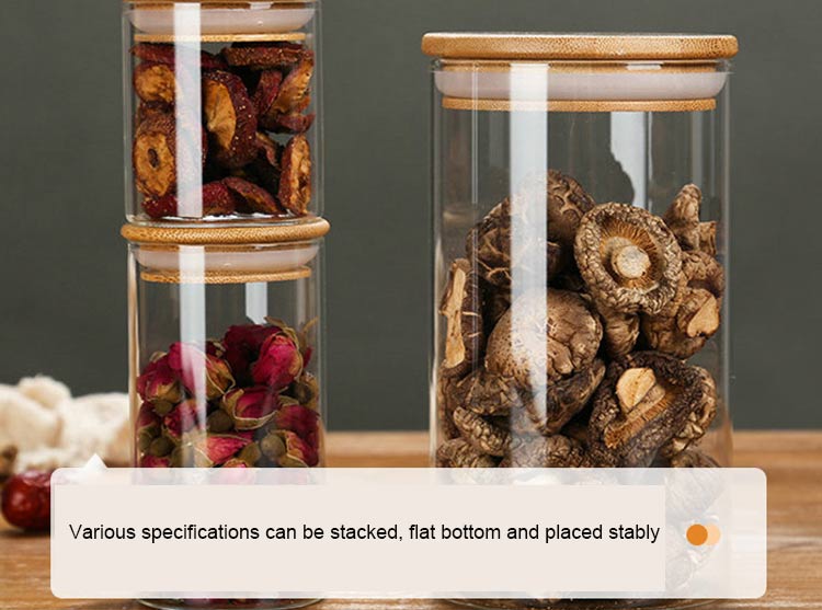 glass jars with bamboo lids