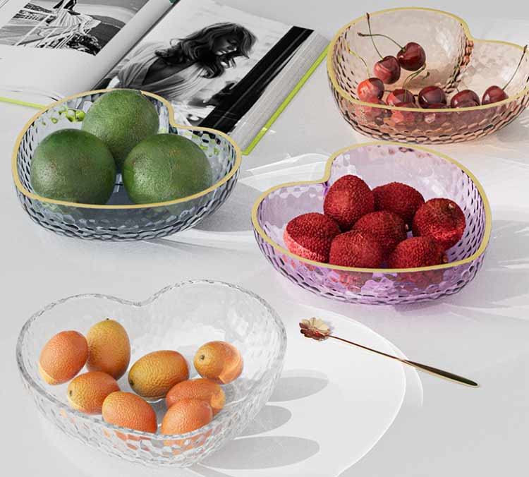 Custom heart glass dessert bowls wholesale