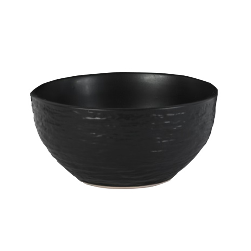 matte black Linen-Textured cereal bowl